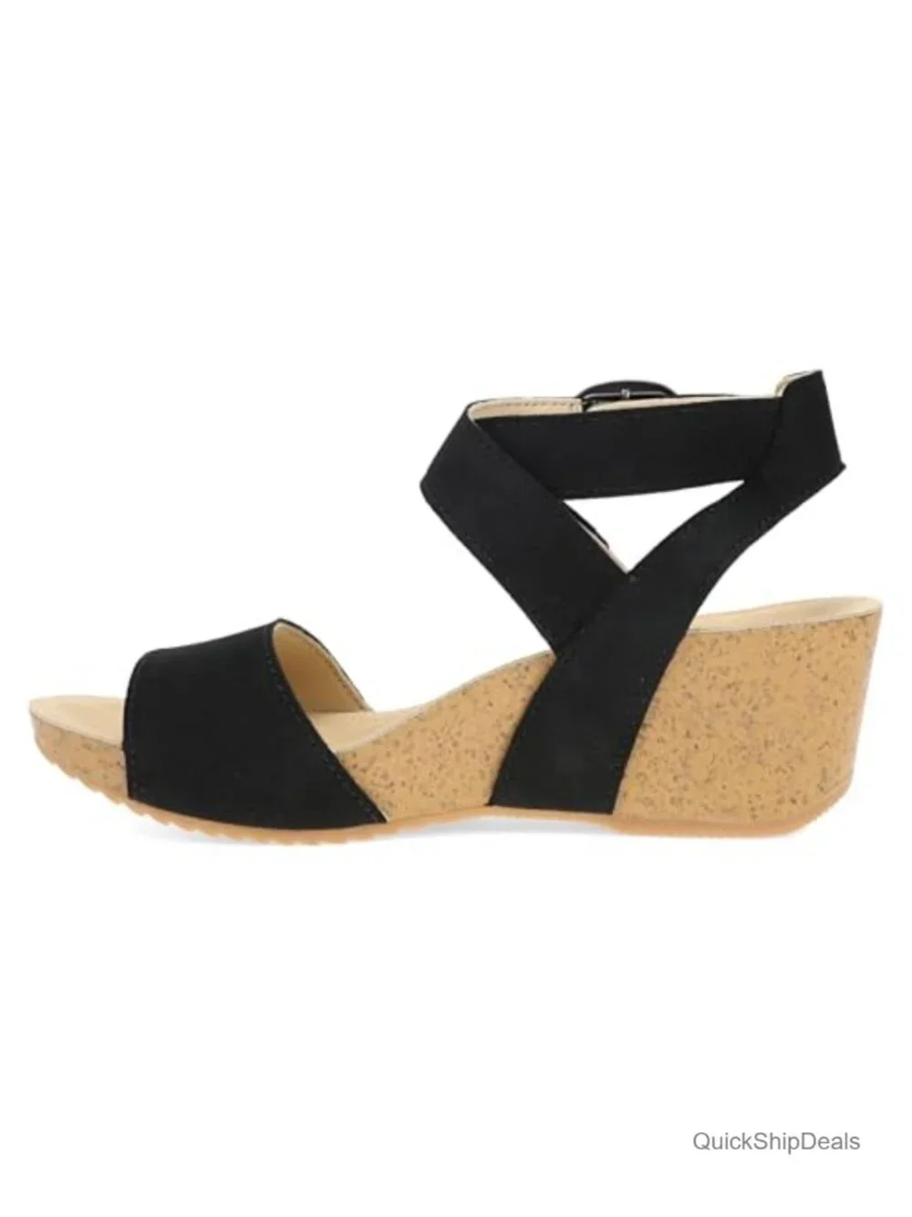 Premium Leather Wedge Sandals with Adjustable Ankle Strap, Arch Support